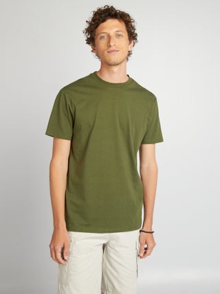 Camiseta de algodón con cuello redondo