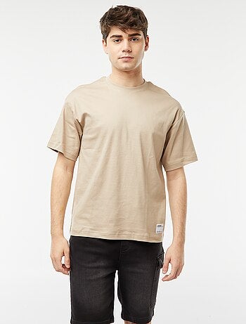 Camiseta de algodón con cuello redondo