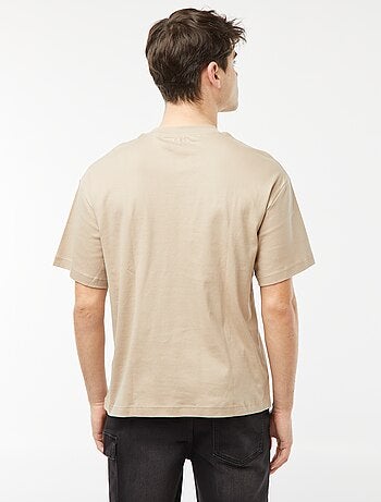 Camiseta de algodón con cuello redondo