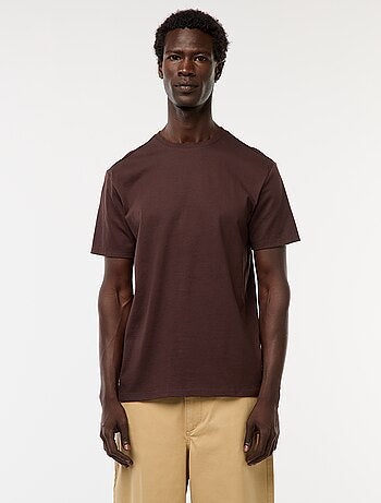 Camiseta de algodón con cuello redondo