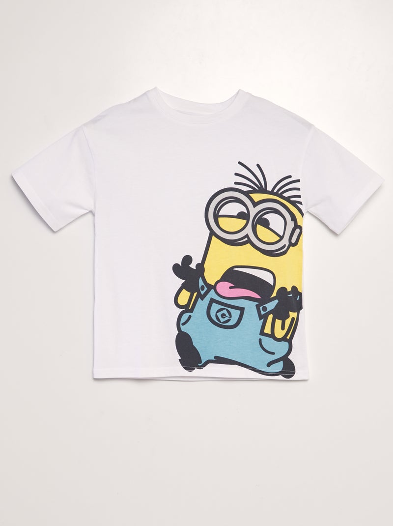 Camiseta de algodón con cuello redondo 'Minions' BLANCO - Kiabi