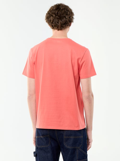 Camiseta de algodón con cuello redondo - Kiabi Camiseta de algodón con cuello redondo - Kiabi