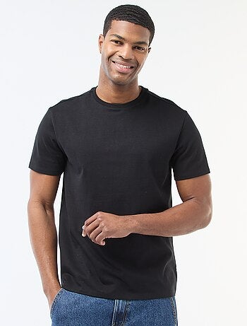 Camiseta de algodón con cuello redondo