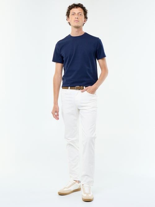 Camiseta de algodón con cuello redondo - Kiabi Camiseta de algodón con cuello redondo - Kiabi
