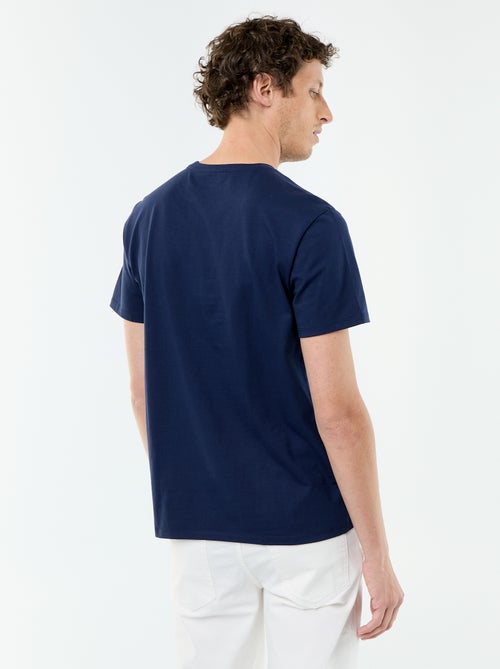 Camiseta de algodón con cuello redondo - Kiabi Camiseta de algodón con cuello redondo - Kiabi