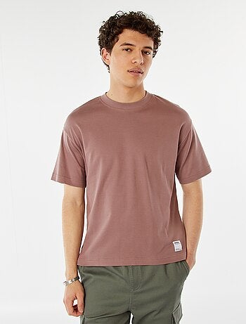 Camiseta de algodón con cuello redondo