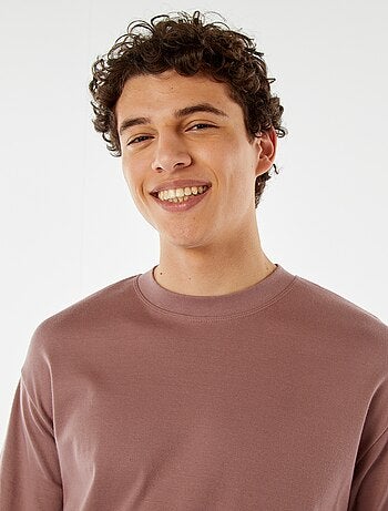 Camiseta de algodón con cuello redondo