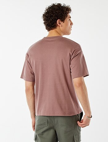 Camiseta de algodón con cuello redondo