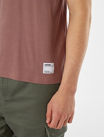 Camiseta de algodón con cuello redondo