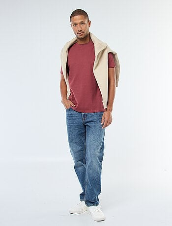 Camiseta de algodón con cuello redondo