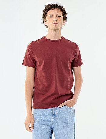Camiseta de algodón con cuello redondo