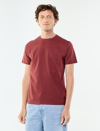 Camiseta de algodón con cuello redondo