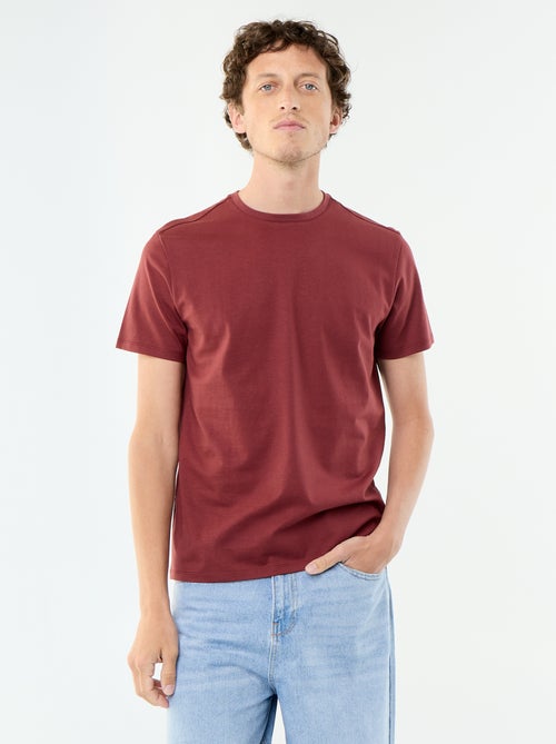 Camiseta de algodón con cuello redondo - Kiabi Camiseta de algodón con cuello redondo - Kiabi