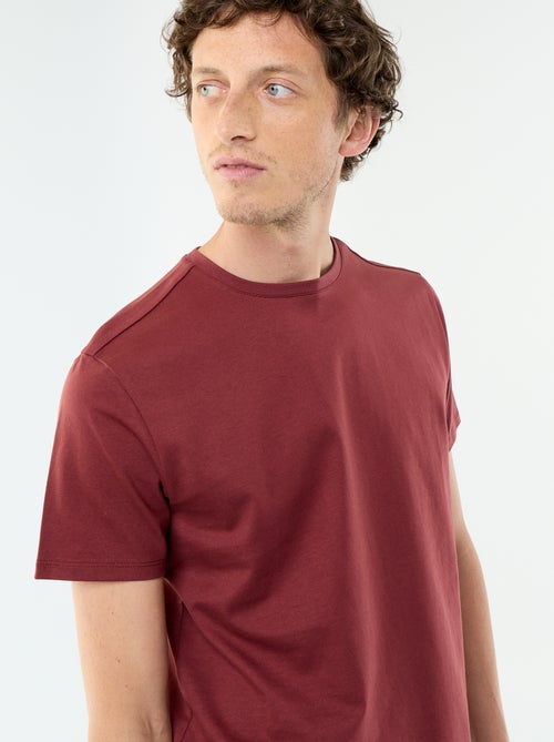 Camiseta de algodón con cuello redondo - Kiabi Camiseta de algodón con cuello redondo - Kiabi