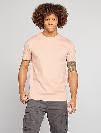 Camiseta de algodón con cuello redondo