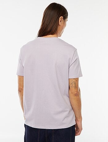 Camiseta de algodón con cuello redondo