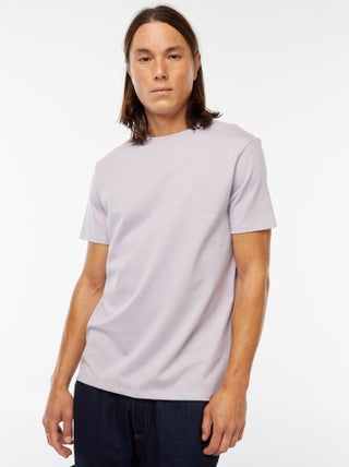 Camiseta de algodón con cuello redondo