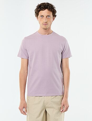 Camiseta de algodón con cuello redondo