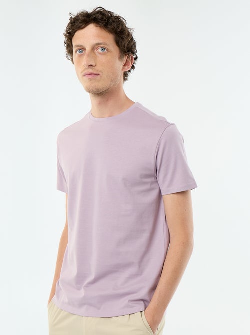 Camiseta de algodón con cuello redondo - Kiabi Camiseta de algodón con cuello redondo - Kiabi