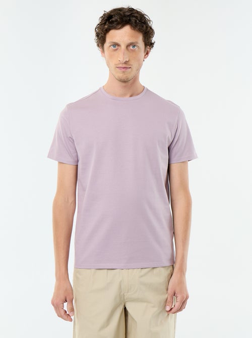 Camiseta de algodón con cuello redondo - Kiabi Camiseta de algodón con cuello redondo - Kiabi