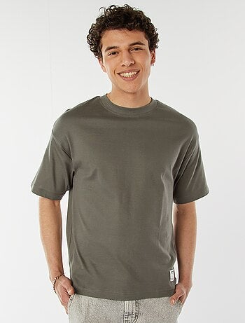 Camiseta de algodón con cuello redondo
