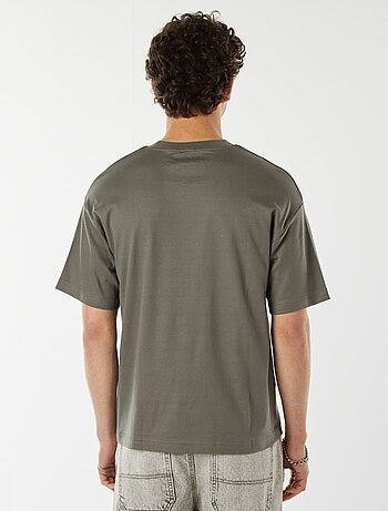 Camiseta de algodón con cuello redondo