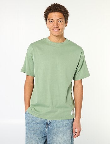 Camiseta de algodón con cuello redondo