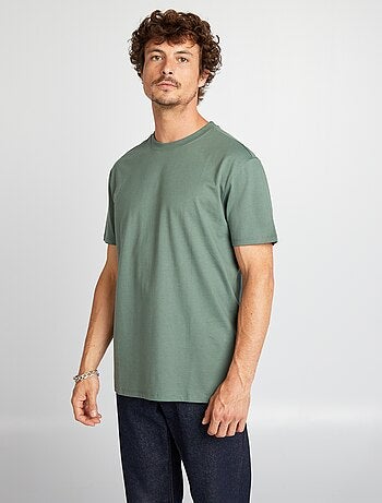 Camiseta de algodón con cuello redondo