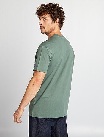 Camiseta de algodón con cuello redondo