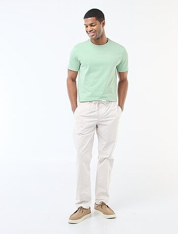 Camiseta de algodón con cuello redondo