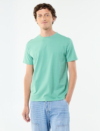 Camiseta de algodón con cuello redondo