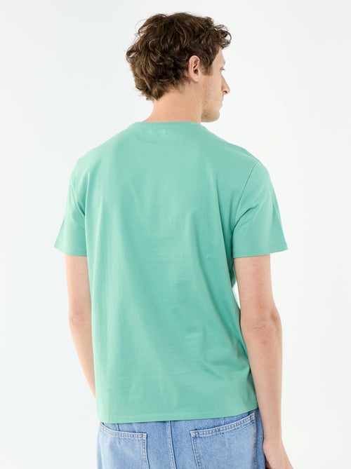 Camiseta de algodón con cuello redondo - Kiabi Camiseta de algodón con cuello redondo - Kiabi