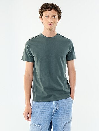 Camiseta de algodón con cuello redondo