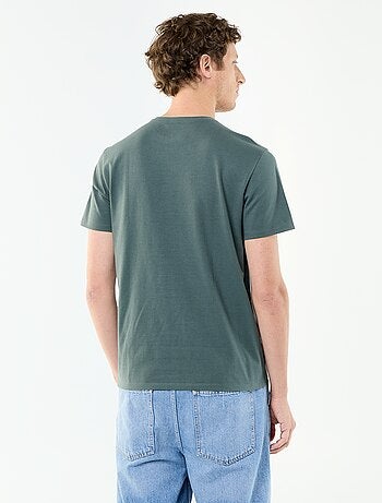 Camiseta de algodón con cuello redondo