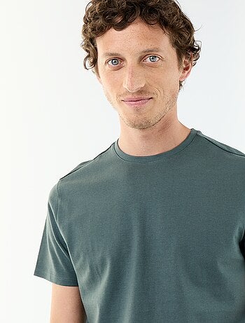 Camiseta de algodón con cuello redondo