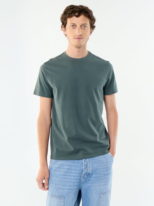 Camiseta de algodón con cuello redondo - Kiabi