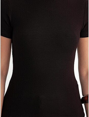 Camiseta de algodón con cuello redondo y corte entallado mixray