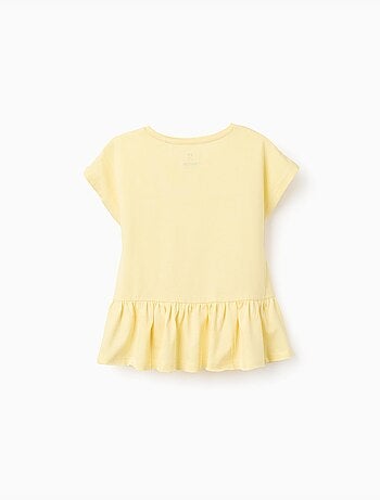 Camiseta de algodón con dobladillo con volantes