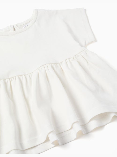 Camiseta de algodón con dobladillo con volantes - Kiabi