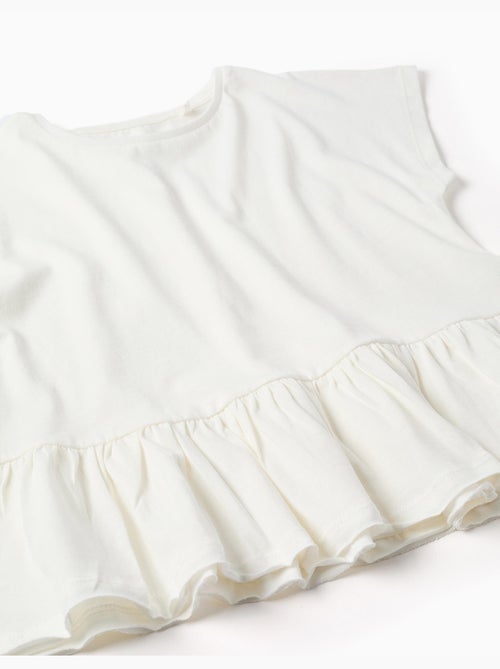 Camiseta de algodón con dobladillo con volantes - Kiabi