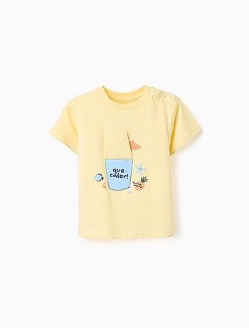 Camiseta de algodón con estampado 3D de pez