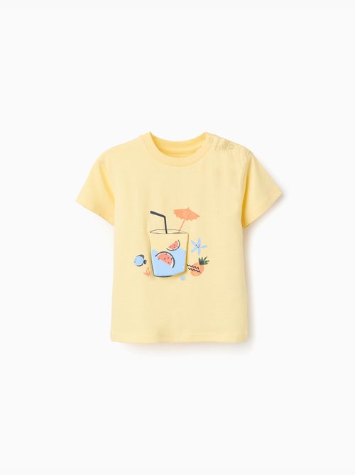 Camiseta de algodón con estampado 3D de zumo - Kiabi