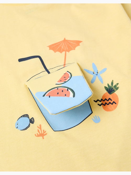 Camiseta de algodón con estampado 3D de zumo - Kiabi