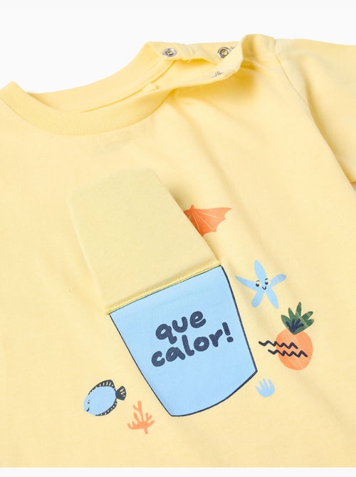 Camiseta de algodón con estampado 3D de zumo - Kiabi