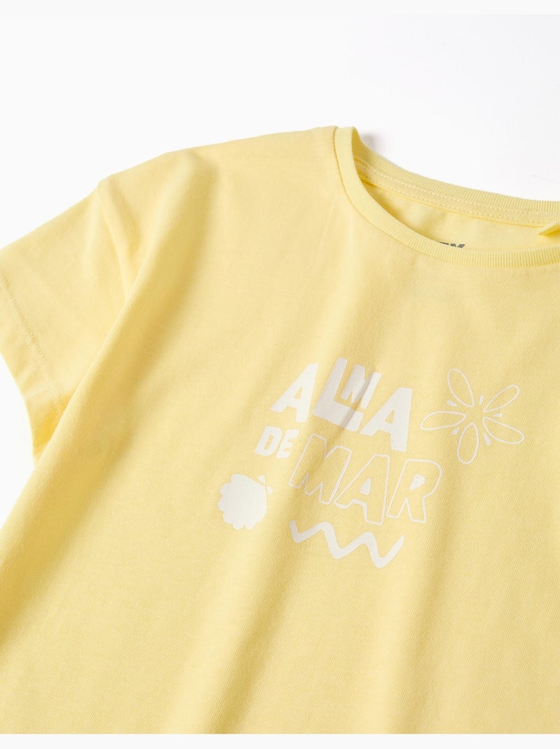Camiseta de algodón con estampado Alma de Mar Amarillo claro - Kiabi