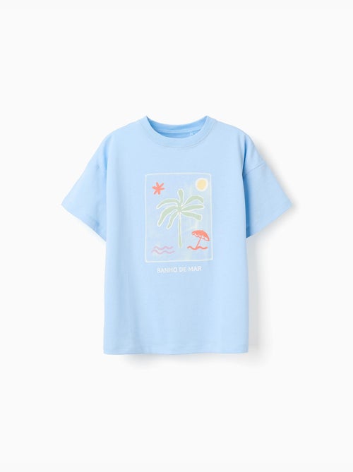 Camiseta de algodón con estampado Banho de Mar - Kiabi