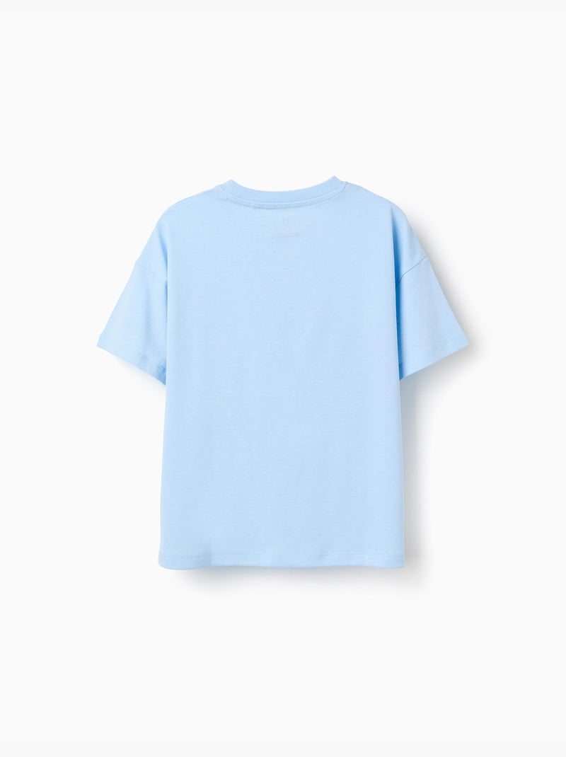 Camiseta de algodón con estampado Banho de Mar Azul claro - Kiabi