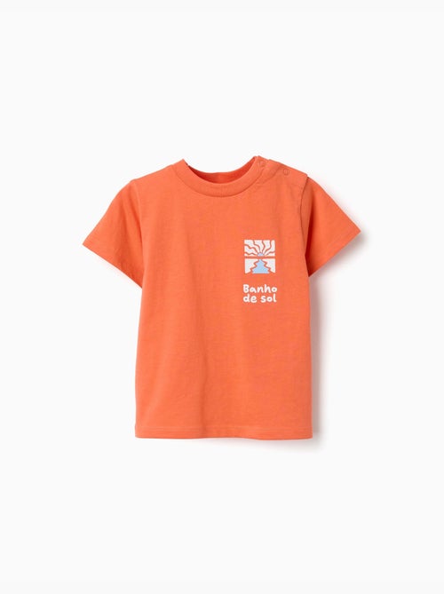Camiseta de algodón con estampado Banho de Sol - Kiabi
