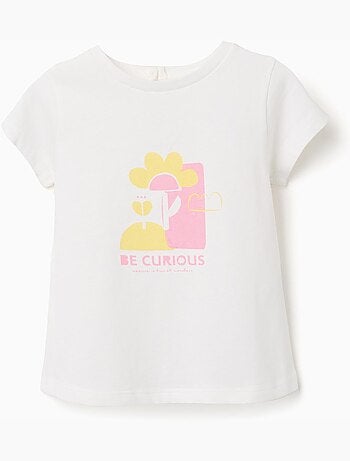 Camiseta de algodón con estampado en relieve