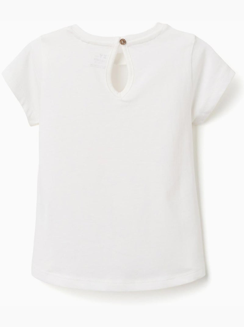 Camiseta de algodón con estampado Be Curious Blanco - Kiabi